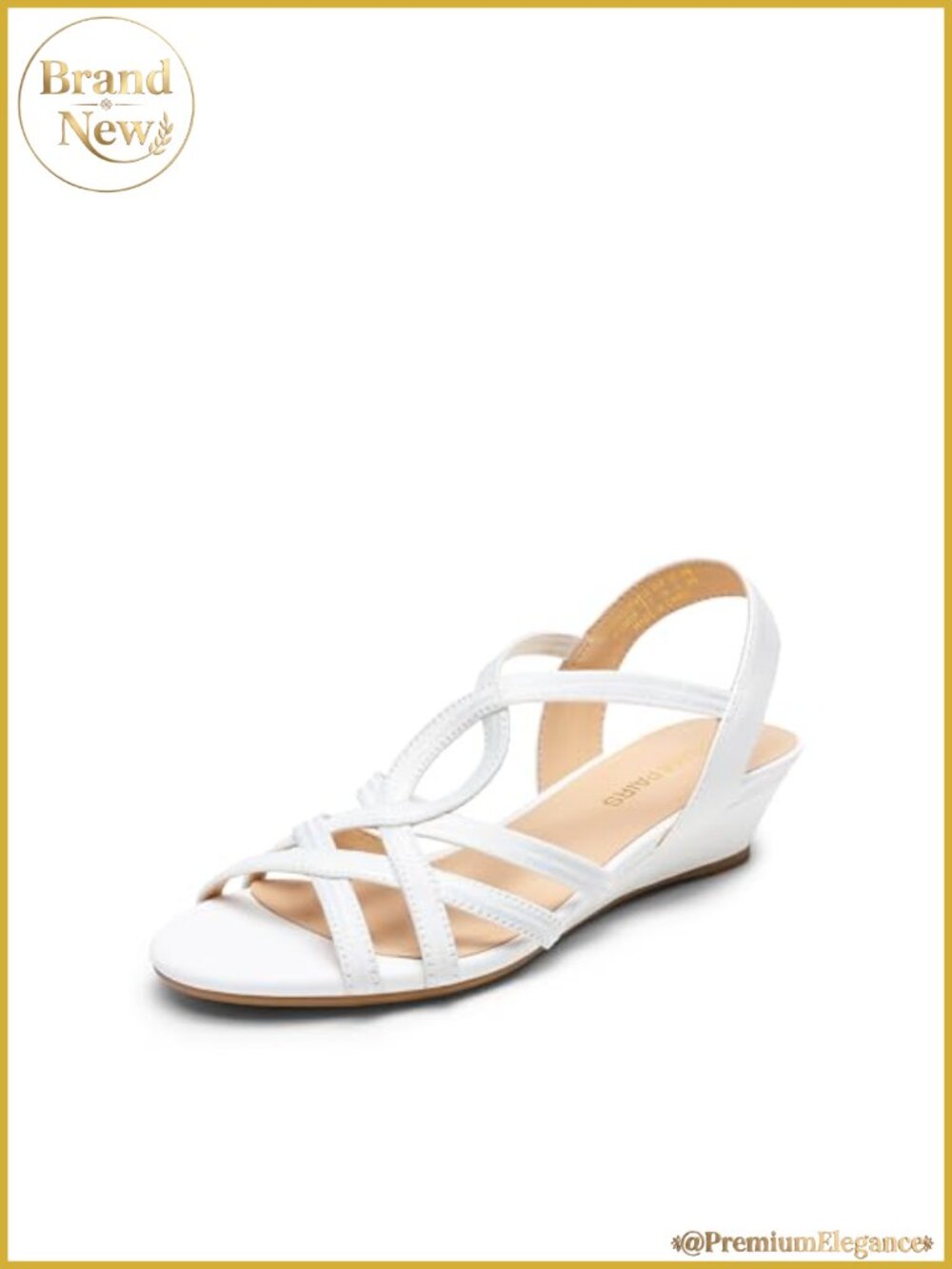 Women's Low Heel Crisscross Strappy Slingback Wedge Sandals Slip-On